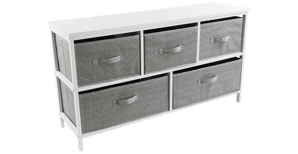 REGAL  101/55/30 cm Grau, Weiß  - Weiß/Grau, Basics, Karton/Holz (101/55/30cm) - Carryhome