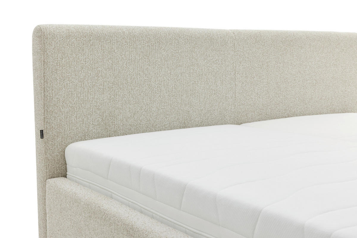 POLSTERBETT gepolstertes Kopfteil, Bettkasten, Lattenroste, Matratzen 180/200 cm  in Beige  - Eichefarben/Birkefarben, Design, Holz/Textil (180/200cm) - Musterring