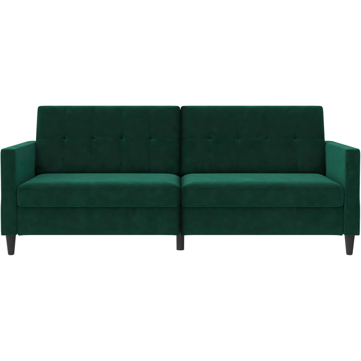 SCHLAFSOFA HANNOVER in Samt Dunkelgrün Vintage, Skandinavisch, Modern  - Dunkelgrün/Schwarz, Basics, Kunststoff/Textil (203/82/83cm) - Livetastic