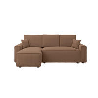 ECKSOFA Rostfarben Bouclé Zierkissen, Rückenkissen, Bettkasten, Schlaffunktion, Rücken echt, Liegefläche im Originalstoff  - Rostfarben/Schwarz, MODERN, Kunststoff/Textil (143/232cm) - Carryhome