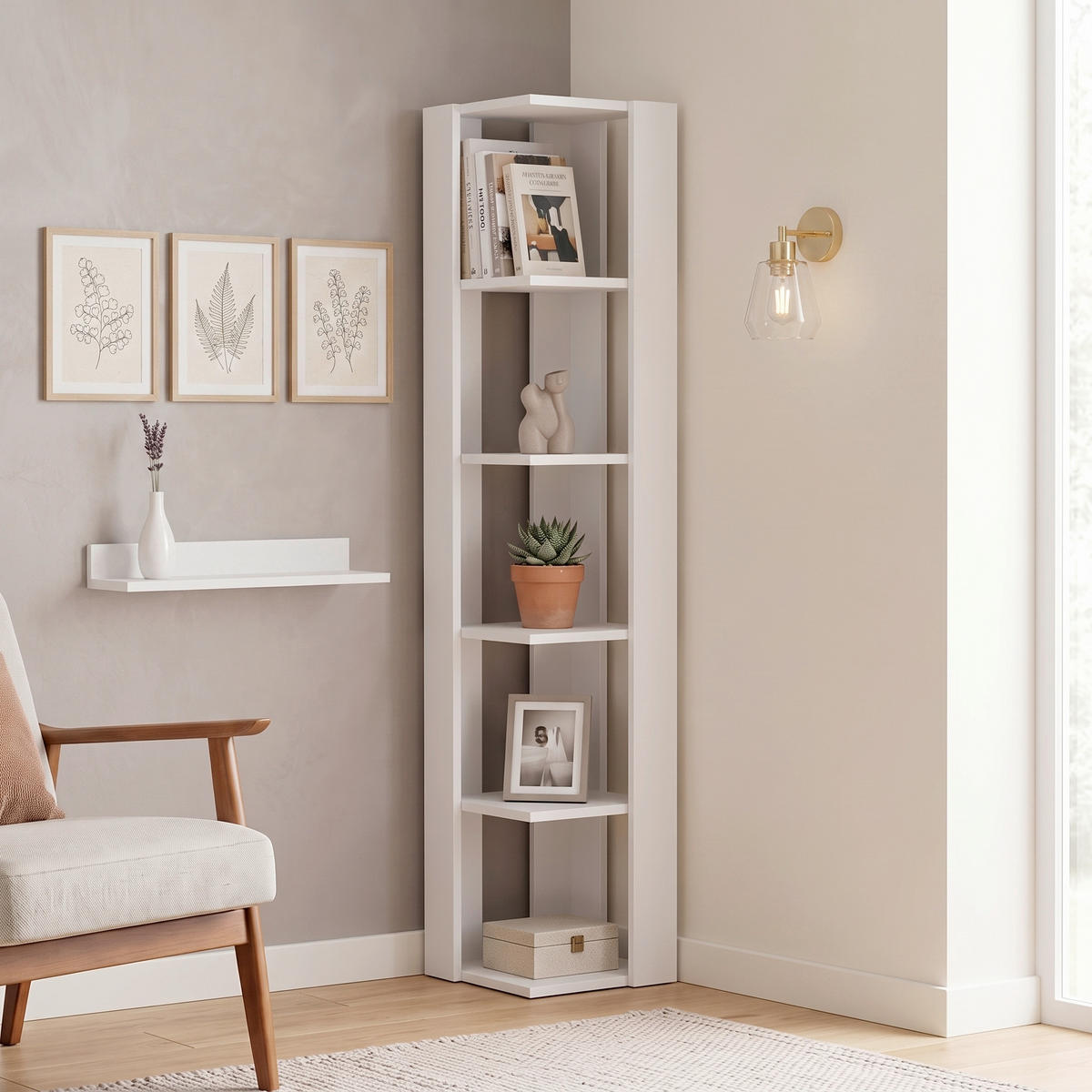 ECKREGAL - Weiß, Design, Holzwerkstoff (34/161/34cm) - Livetastic