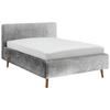 POLSTERBETT 140/200 cm  in Grau  - Eichefarben/Grau, Design, Holz/Textil (140/200cm) - Xora
