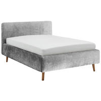 POLSTERBETT 140/200 cm  in Grau  - Eichefarben/Grau, Design, Holz/Textil (140/200cm) - Xora