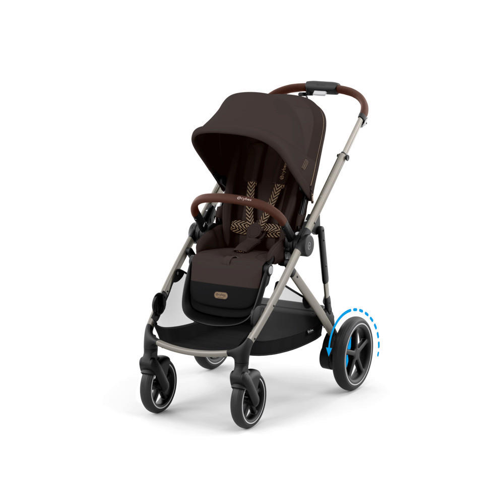 KINDERWAGEN  e-Gazelle S  Chocolate Brown  - Taupe/Dunkelbraun, Basics, Textil (94,5-107,5/66/110cm) - cybex GOLD