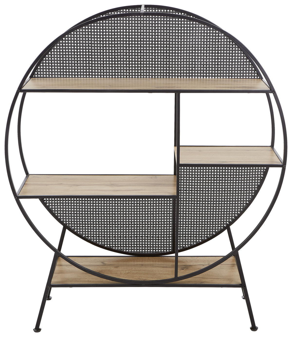 REGAL  109,5/131/33 cm Schwarz, Eichefarben  - Eichefarben/Schwarz, Trend, Holzwerkstoff/Metall (109,5/131/33cm) - Xora