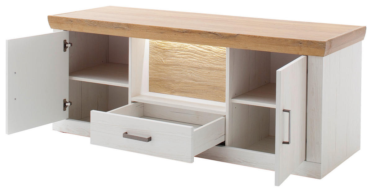 LOWBOARD  in 154/62/50 cm  - Eichefarben/Graphitfarben, Design, Holzwerkstoff/Kunststoff (154/62/50cm) - MID.YOU