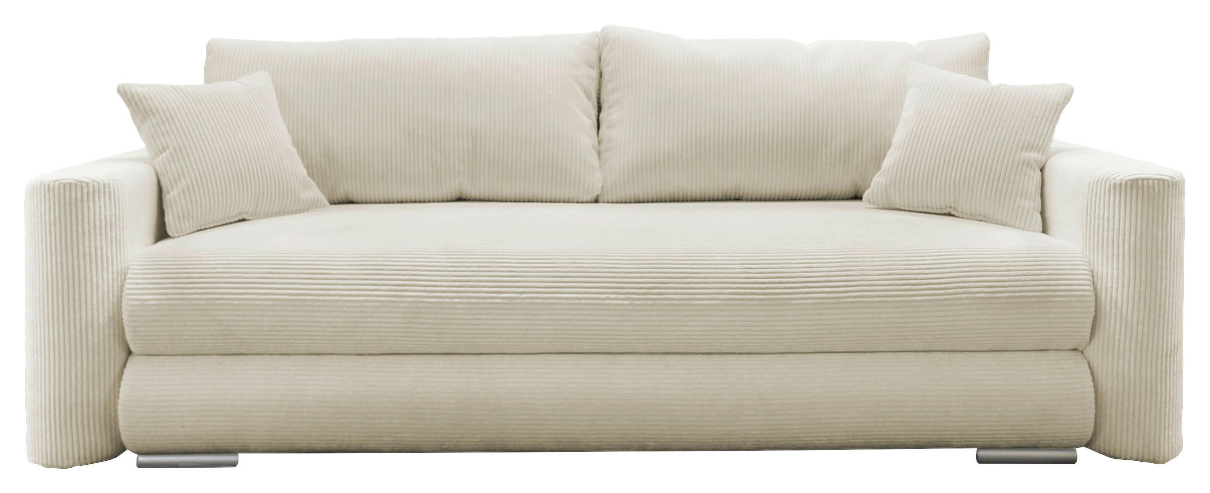 SCHLAFSOFA in Cord Beige  - Beige/Silberfarben, Design, Kunststoff/Textil (232/88/105cm) - MID.YOU