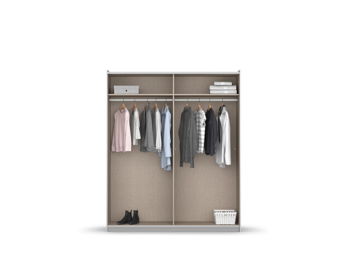 SCHWEBETÜRENSCHRANK 175/210/59 cm 2-türig Silberfarben, Eiche Artisan  - Silberfarben/Alufarben, MODERN, Glas/Holzwerkstoff (175/210/59cm) - Rauch Möbel
