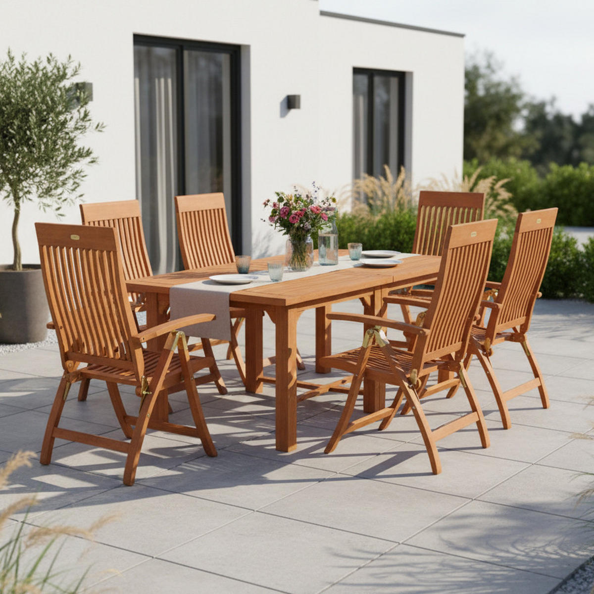 GARTENSET 10-teilig EukalyptusholzHartholz 10-teilig  - Naturfarben, KONVENTIONELL, Holz - Gardenson