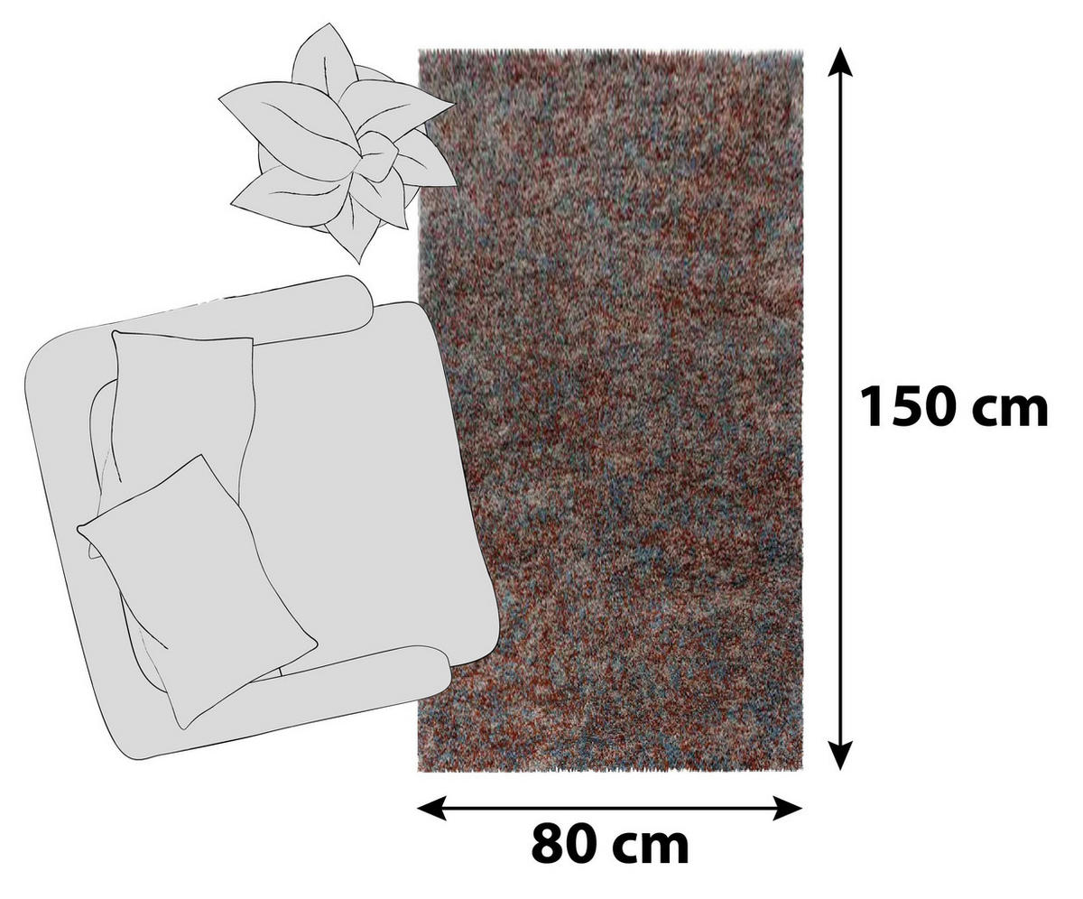 HOCHFLORTEPPICH 80/150 cm Enjoy Terracotta  - Terracotta, KONVENTIONELL, Textil (80/150cm) - Novel