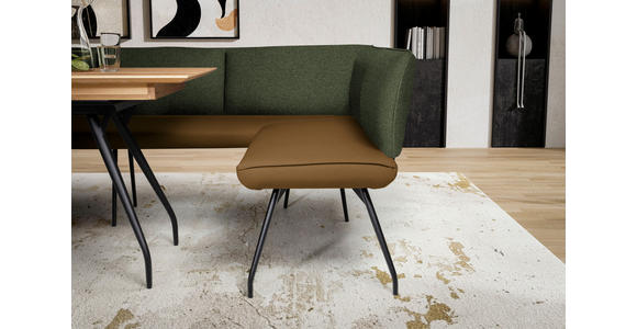 ECKBANK 165/225 cm  in Olivgrün  - Schwarz/Olivgrün, Design, Textil/Metall (165/225cm) - Moderano