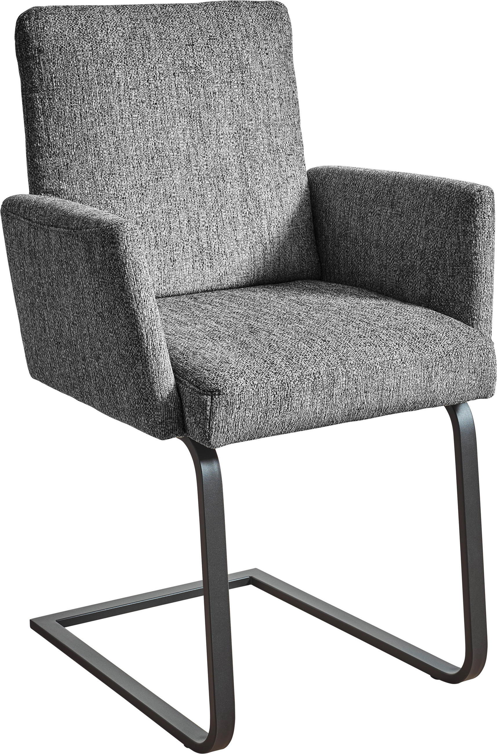 ARMLEHNSTUHL in Stahl Chenille - Schwarz/Grau, Design, Textil/Metall (56/92/60cm) - Dieter Knoll