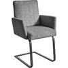 ARMLEHNSTUHL  in Stahl Chenille  - Schwarz/Grau, Design, Textil/Metall (56/92/60cm) - Dieter Knoll