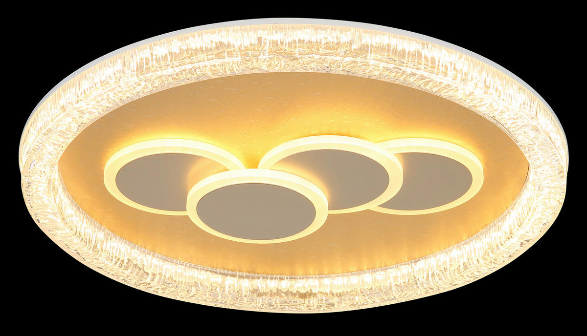 LED-DECKENLEUCHTE 49,5/7 cm   - Klar/Goldfarben, Design, Kunststoff/Metall (49,5/7cm) - Globo