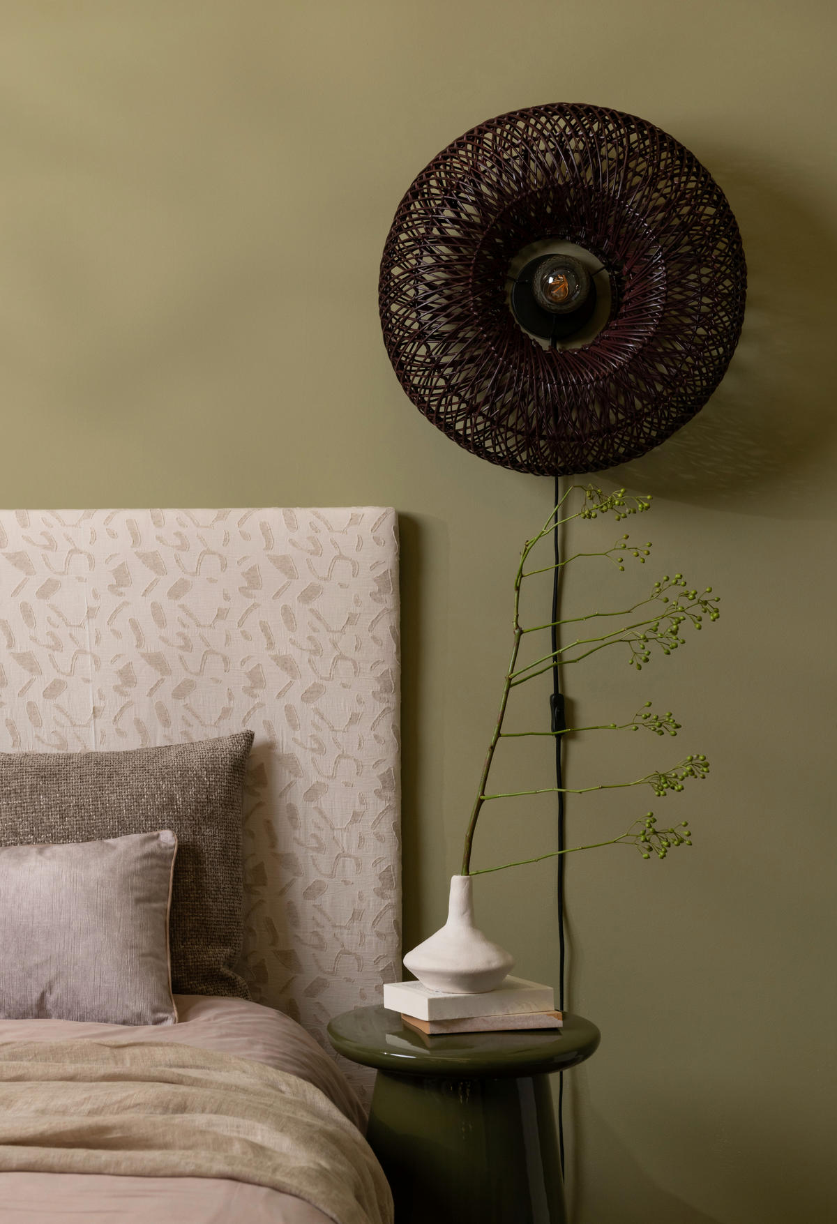 VÄGGLAMPA 50/23 cm   - bordeaux, Basics, naturmaterial (50/23cm) - Good & Mojo