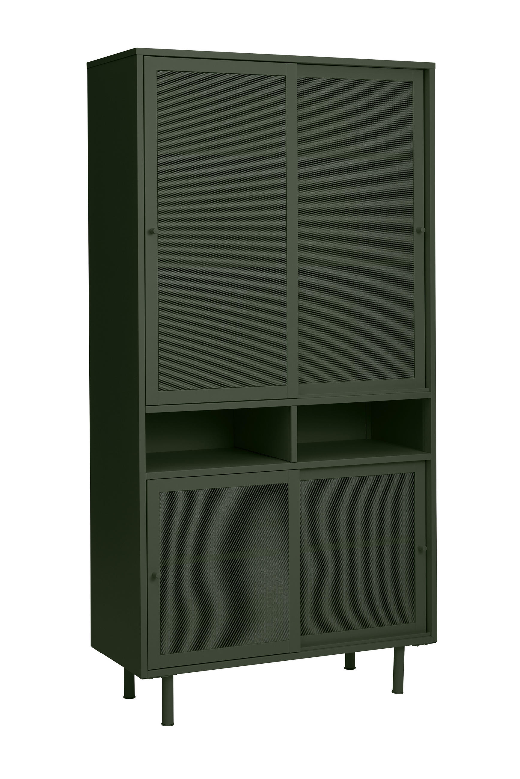 MEHRZWECKSCHRANK 90/180/40 cm  in Olivgrün  - Schwarz/Olivgrün, Basics, Metall (90/180/40cm) - Boxxx