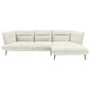 ECKSOFA in Flachgewebe Creme  - Creme/Schwarz, Design, Textil/Metall (339/153cm) - Moderano
