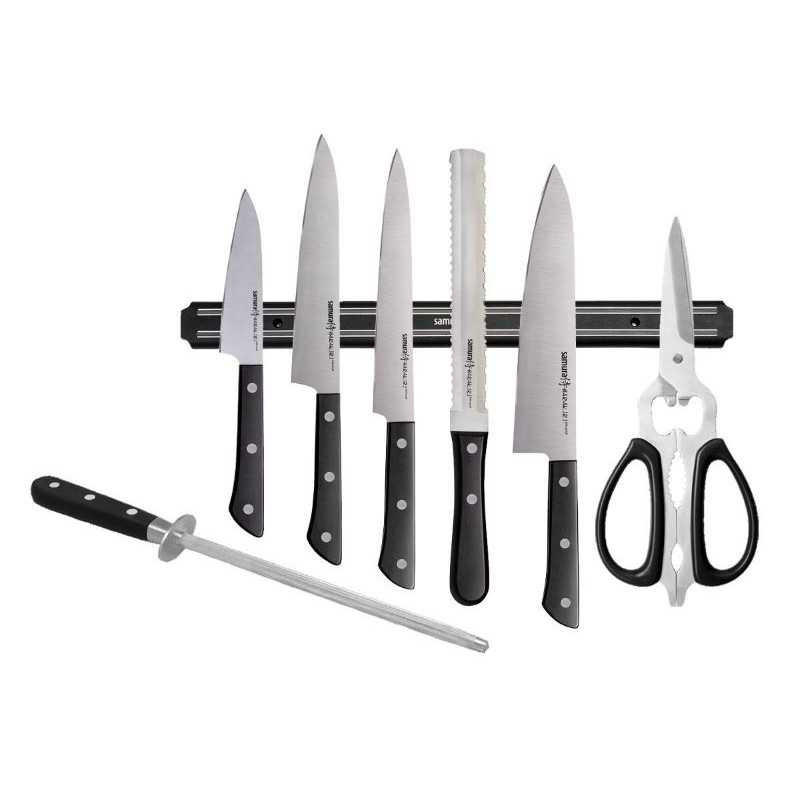 SET NOŽEV HARAKIRI SUPER 8-delni - črna, Basics, kovina/umetna masa (42/20/5,5cm) - Samura