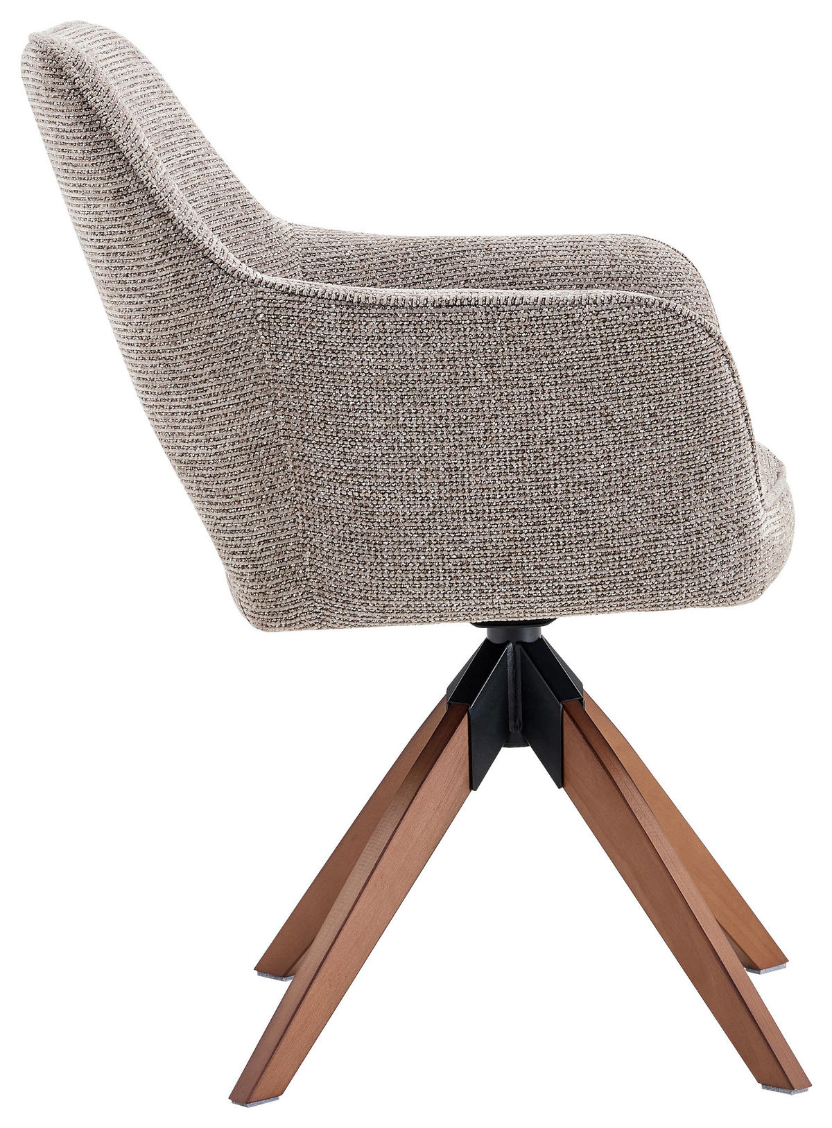 STOLICA S NASLONOM ZA RUKE  taupe, boje oraha  drvo, metal, tekstil      - boje oraha/taupe, Moderno, drvo/metal (60/89/65,5cm) - Livetastic