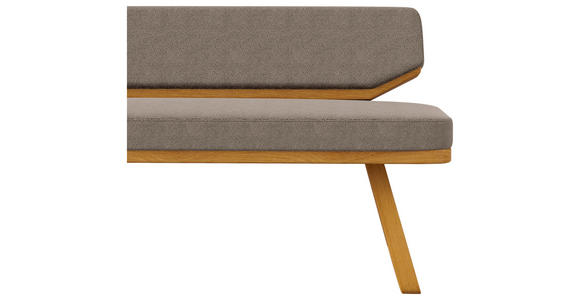 SITZBANK 190/80/52 cm Flachgewebe Eichefarben, Grau Eiche massiv  - Eichefarben/Grau, Basics, Holz/Textil (190/80/52cm) - Carryhome