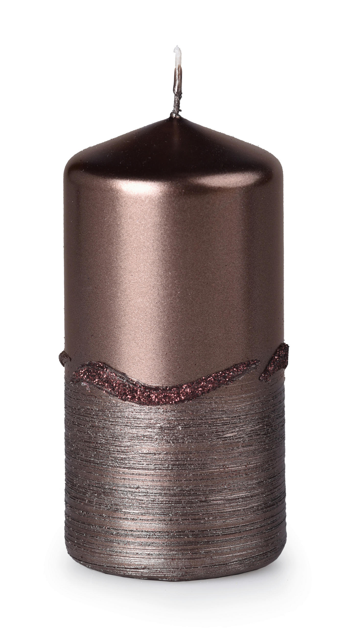 VÁLCOVÁ SVÍČKA - mokka, Basics, přírodní materiály (5/10/5cm)