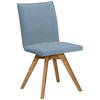 STUHL  in Lederlook, Mikrofaser  - Eichefarben/Hellblau, Konventionell, Holz/Textil (60/91/61cm) - Moderano