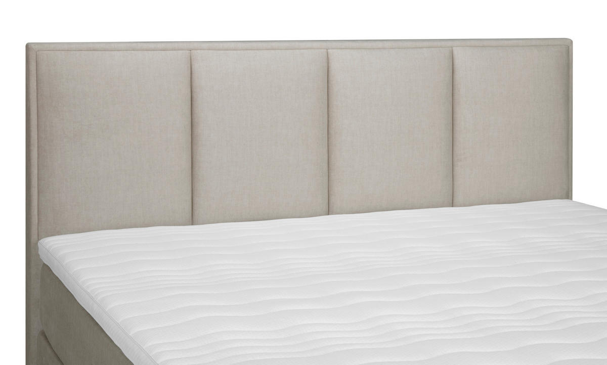 BOXSPRINGBETT 180/200 cm  in Beige  - Beige/Alufarben, MODERN, Textil (180/200cm) - MID.YOU