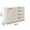 KOMMODE  in 120/81/42 cm  - Chromfarben/Champagner, Design, Holzwerkstoff/Metall (120/81/42cm) - Carryhome