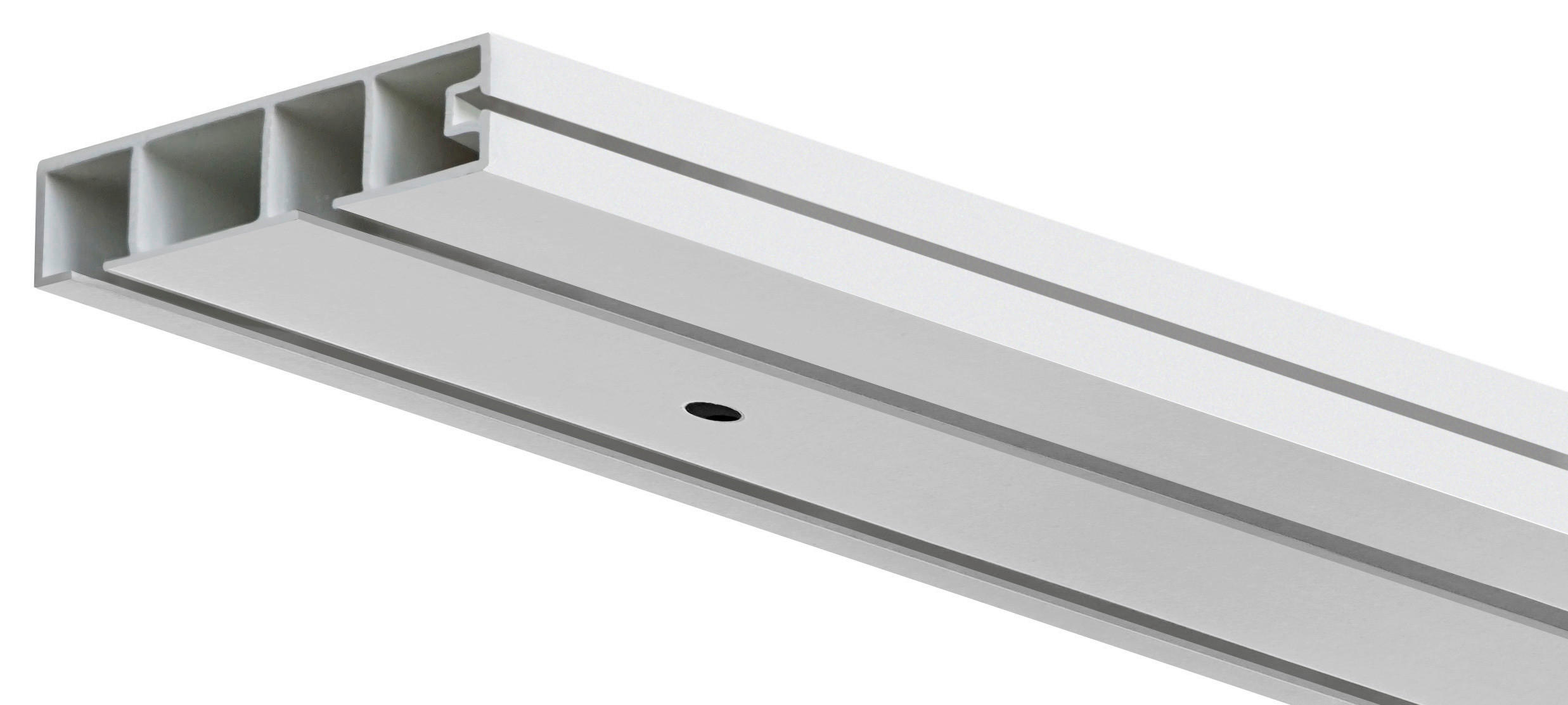 Vorhangschiene 2-Läufig 150cm Kunststoff Weiß Kürzbar