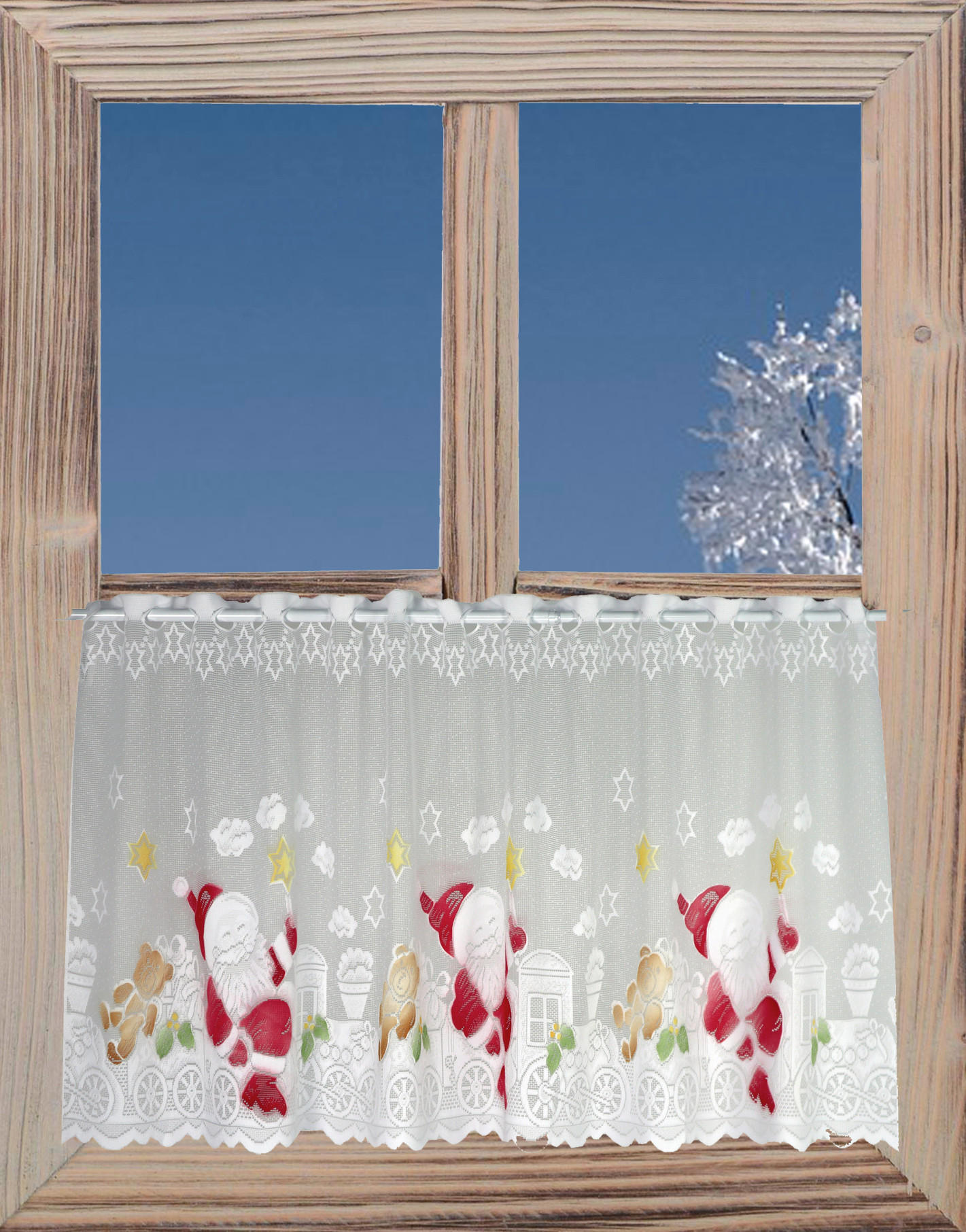 KURZGARDINE   140/50 cm   - Rot/Weiß, Textil (140/50cm)