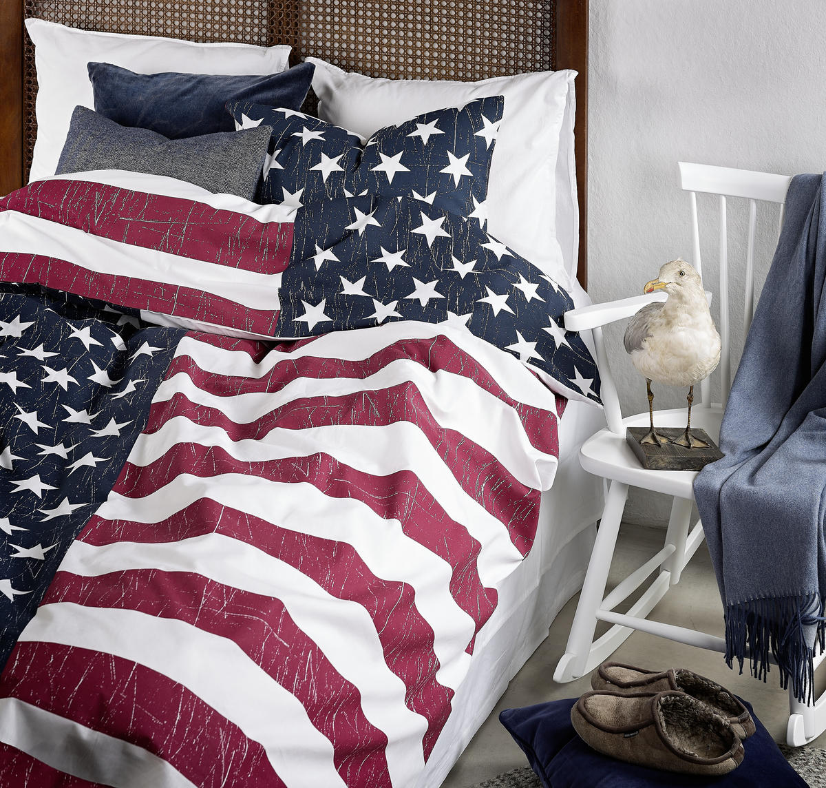 PÅSLAKANSET UNGDOM 150/210 cm  - vit/röd, Basics, textil (150/210cm)