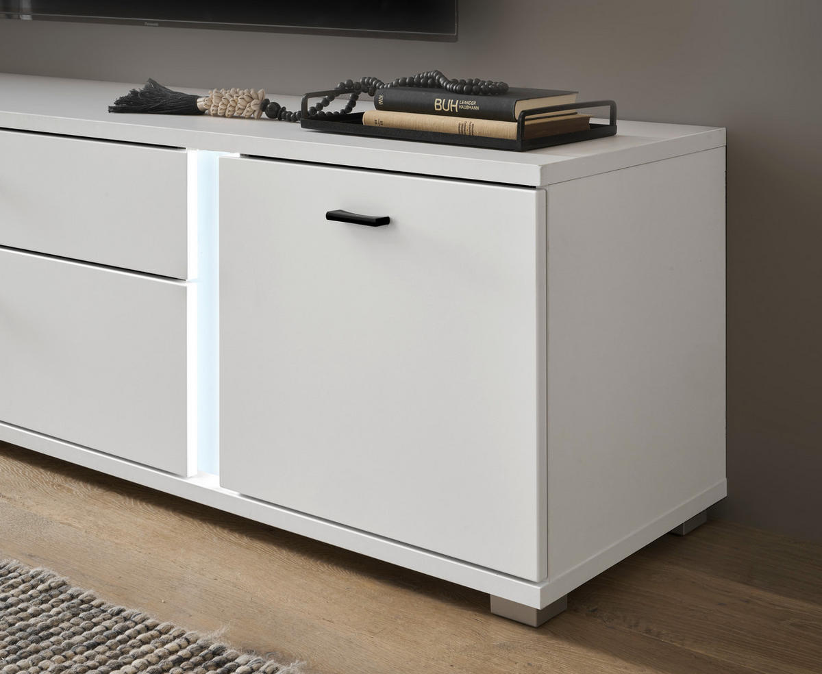 LOWBOARD  in 150/45/42 cm  - Silberfarben/Schwarz, Design, Holzwerkstoff/Kunststoff (150/45/42cm) - MID.YOU
