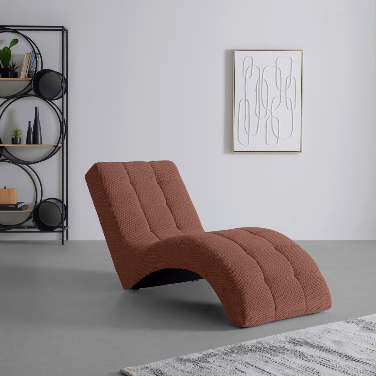 LIGGFÅTÖLJ i vävt tyg röd  - röd/svart, Modern, textil/plast (68/80/167cm) - MID.YOU