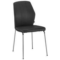Scaun din metal, textil, negru, culoare crom - culoare crom/negru, Design, metal/textil (47/90/58cm) - Carryhome