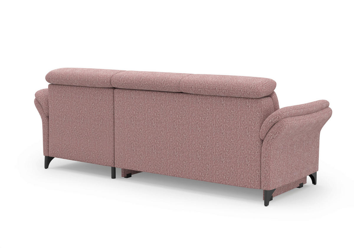 ECKSOFA GLENDALE E in Chenille Aubergine  253/166 cm  - Aubergine/Schwarz, KONVENTIONELL, Textil/Metall (253/166cm) - Sit & More