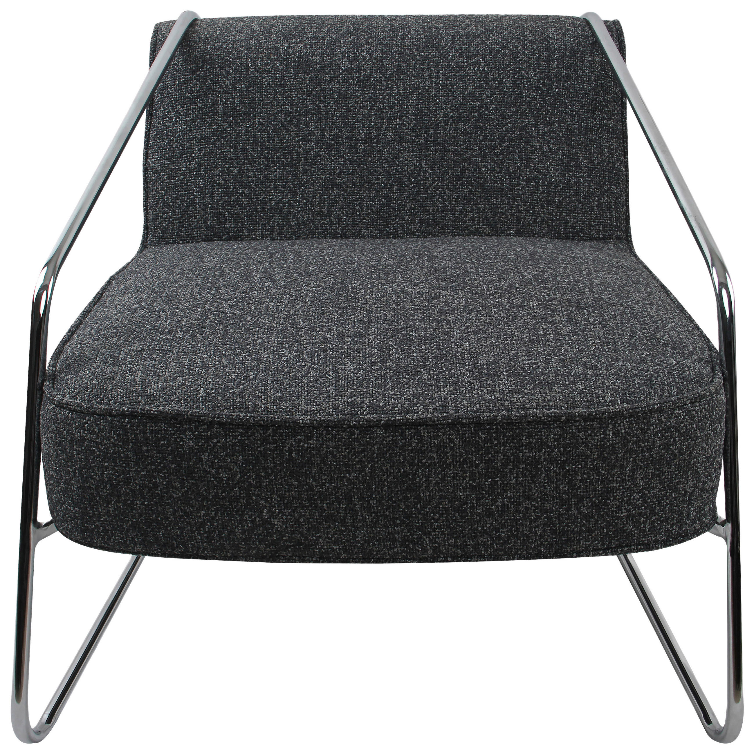 DESIGNSESSEL in Webstoff Dunkelgrau  - Chromfarben/Dunkelgrau, MODERN, Textil/Metall (62/85/65cm) - Livetastic
