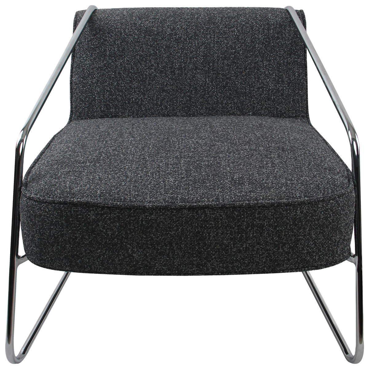 DESIGNSESSEL in Webstoff Dunkelgrau  - Chromfarben/Dunkelgrau, MODERN, Textil/Metall (62/85/65cm) - Livetastic