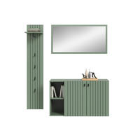 GARDEROBE 3-teilig  in 152/192/37 cm  - Graugrün, Design, Holzwerkstoff (152/192/37cm) - MID.YOU