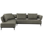 ECKSOFA Palio in Echtleder Grau  237/302 cm  - Schwarz/Grau, Design, Leder/Metall (237/302cm) - Dieter Knoll