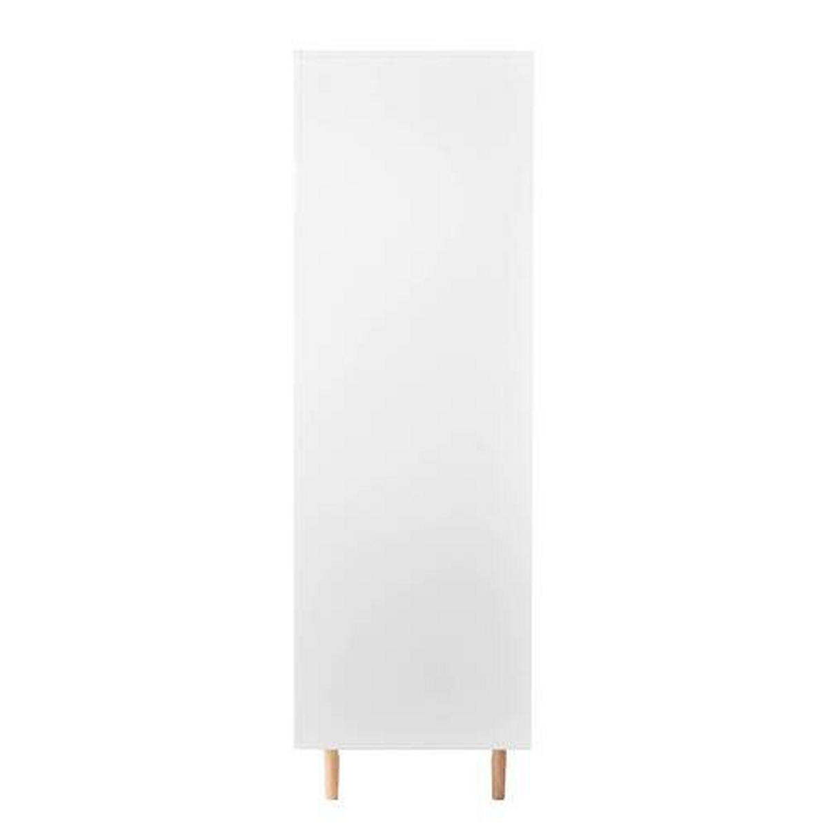 DREHTÜRENSCHRANK 154/200/60 cm,  in Weiß, Eichefarben, 3-türig  - Chromfarben/Eichefarben, Design, Holz/Holzwerkstoff (154/200/60cm) - home24