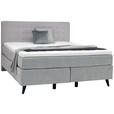 BOXSPRINGBETT 160/200 cm in Hellgrau - Hellgrau/Schwarz, KONVENTIONELL, Holz/Textil (160/200cm) - Voleo