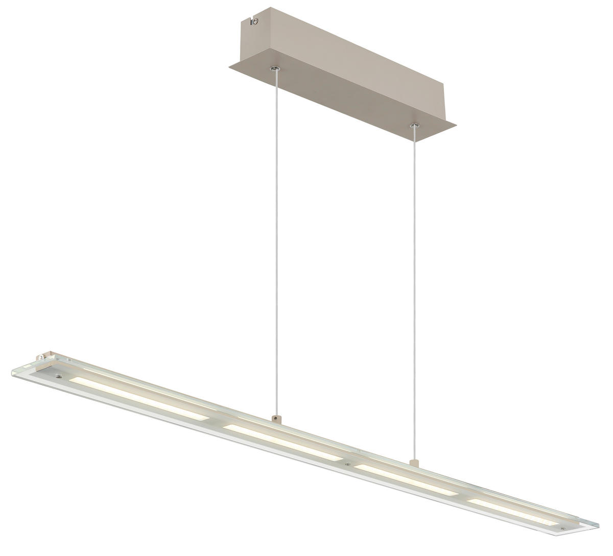 LED-HÄNGELEUCHTE Novak 115/9/150 cm  - Sandfarben/Klar, Design, Glas/Kunststoff (115/9/150cm) - Globo