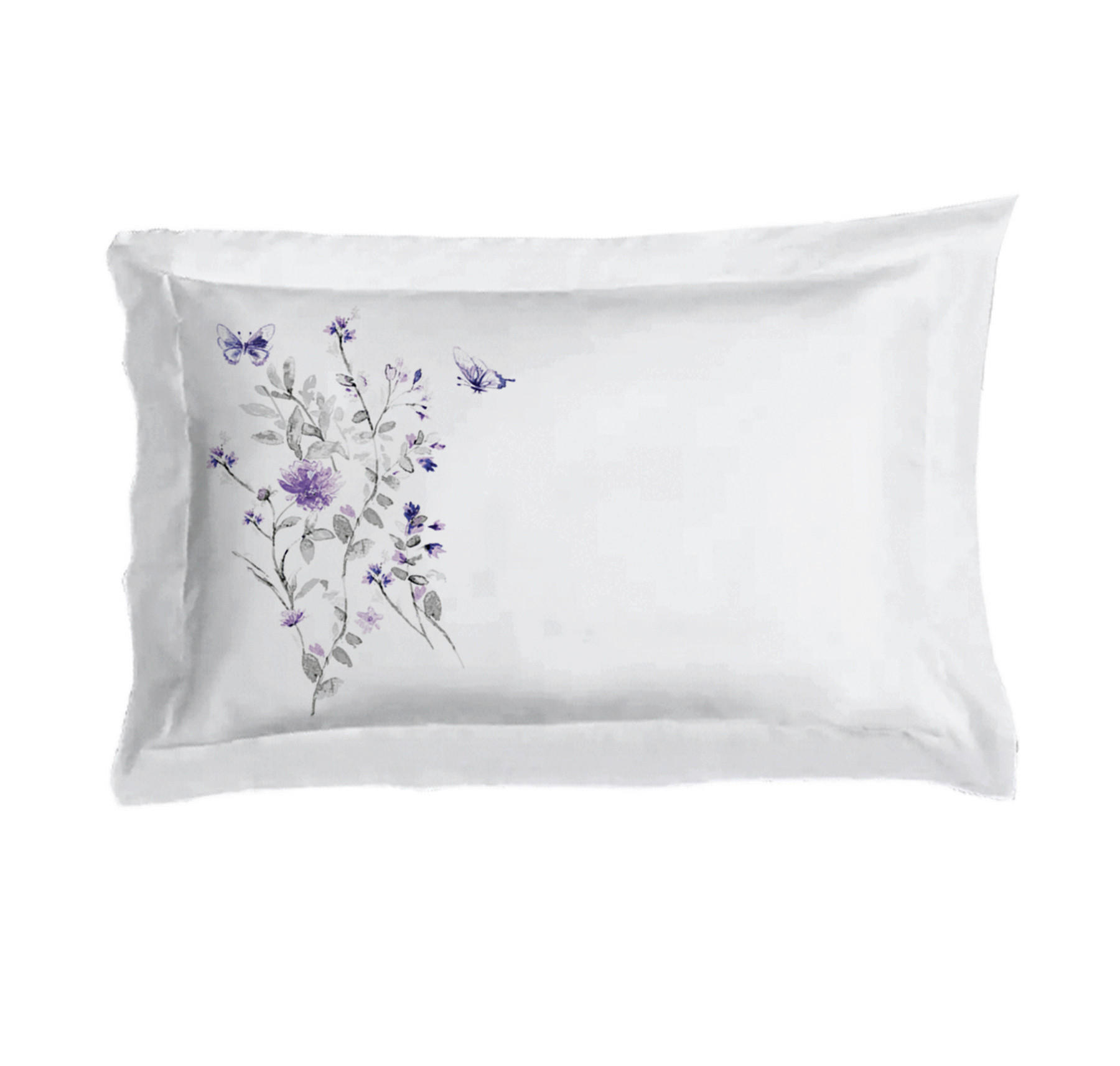 PREVLEKA ZA VZGLAVNIK  FLORA  60/80 cm       - vijolična/siva, Konvencionalno, tekstil (60/80cm) - Esposa