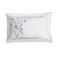 NAVLAKA ZA JASTUK 60/80 cm  FLORA  - bijela/siva, Konvencionalno, tekstil (60/80cm) - Esposa