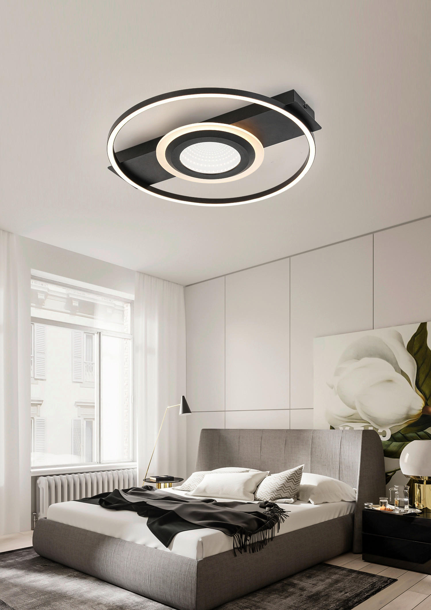 LED-DECKENLEUCHTE 42/40/6 cm   - Schwarz, Trend, Kunststoff/Metall (42/40/6cm) - Novel