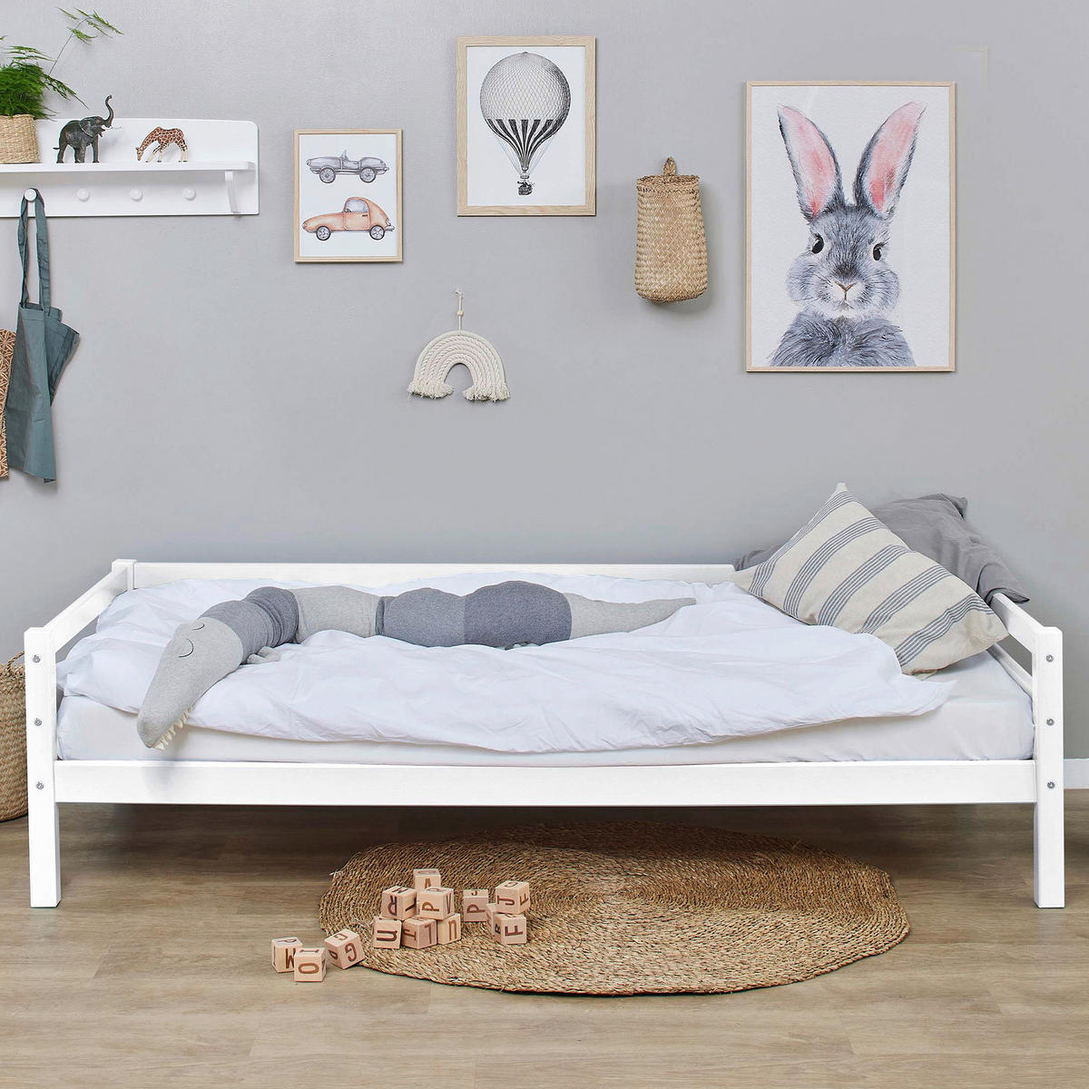 KINDER-/JUNIORBETT - Naturfarben/Weiß, MODERN, Holz (70/190cm) - MID.YOU