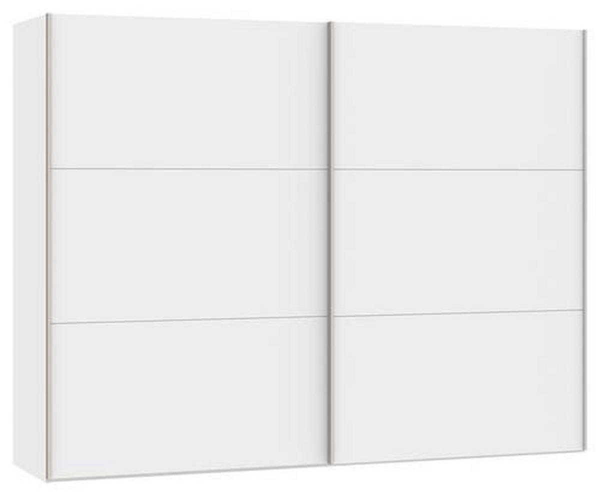 SCHWEBETÜRENSCHRANK 253/195/65 cm 2-türig Weiß  - Edelstahlfarben/Weiß, Design, Holzwerkstoff (253/195/65cm) - Boxxx
