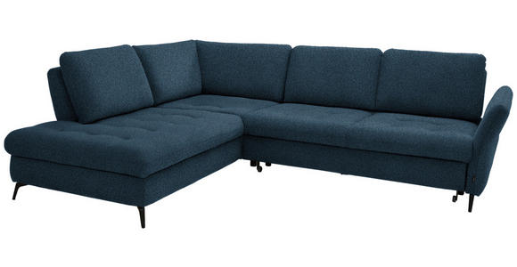 ECKSOFA in Struktur Blau  - Blau/Schwarz, Natur, Textil/Metall (233/288cm) - Valnatura