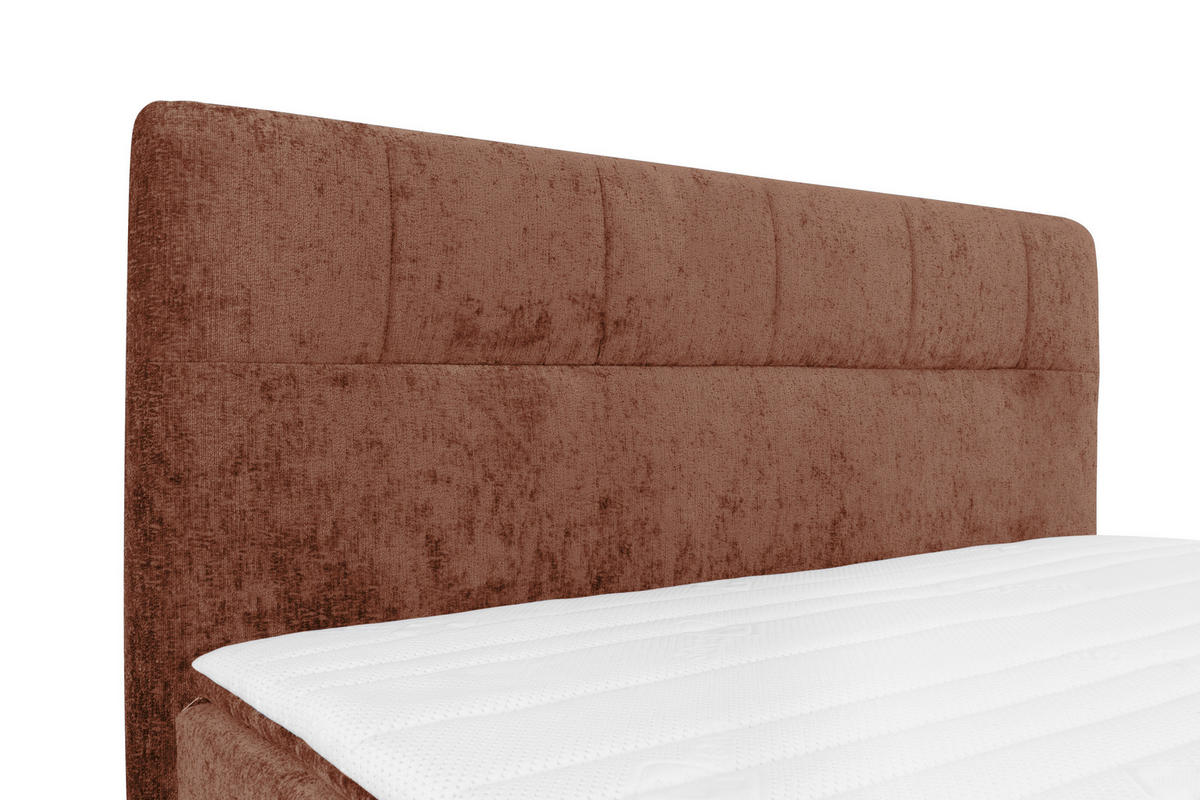 BOXSPRINGBETT 180/200 cm  in Rotbraun  - Rotbraun/Schwarz, Design, Textil/Metall (180/200cm) - Esposa