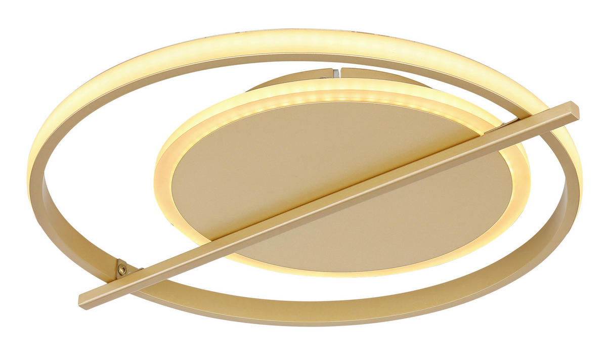 LED SVJETILJKA STROPNA REBALL  - zlatne boje/opalna, Basics, metal/plastika (40/36/5cm)